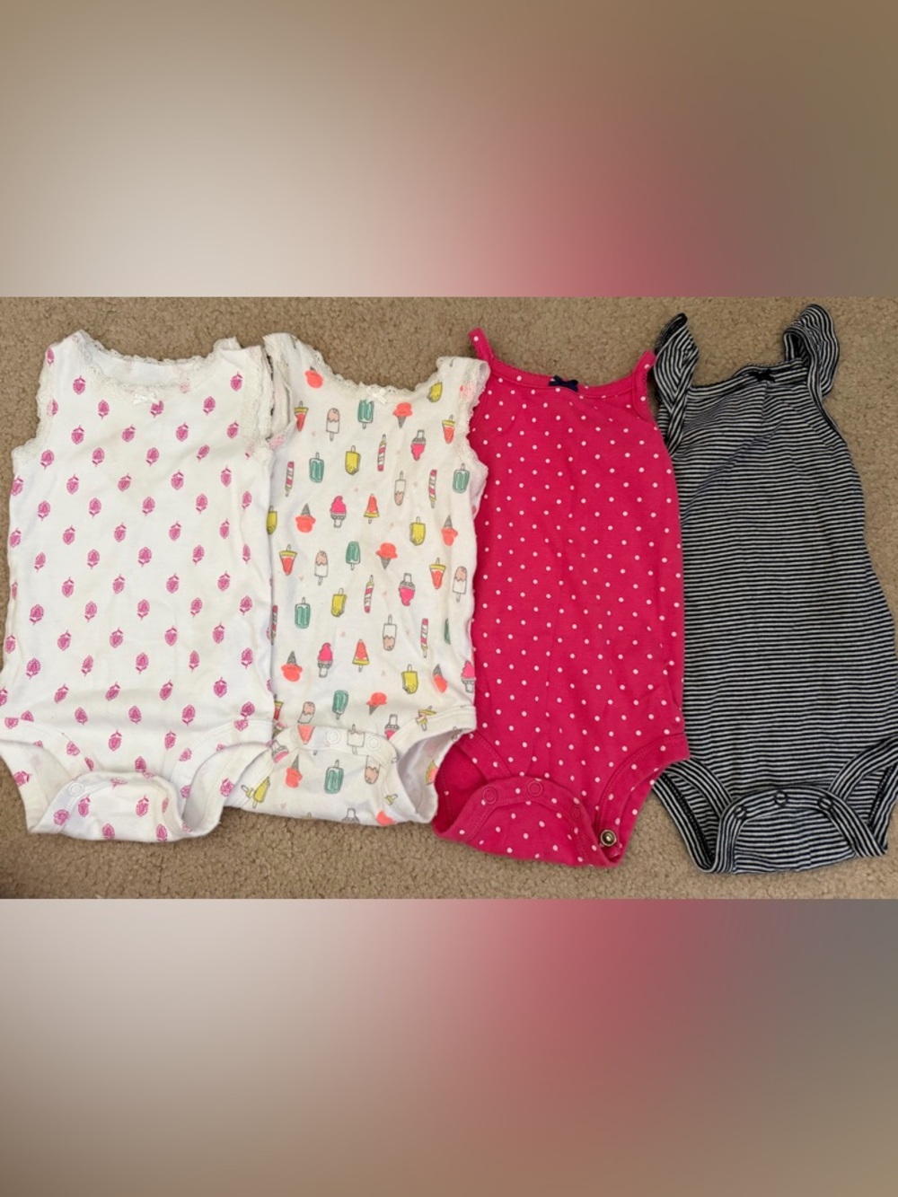 Baby Girls Sleeveless Onesies